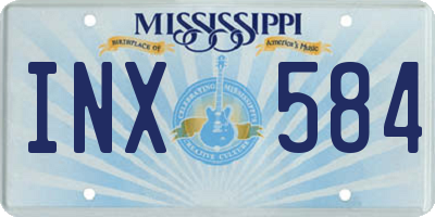 MS license plate INX584