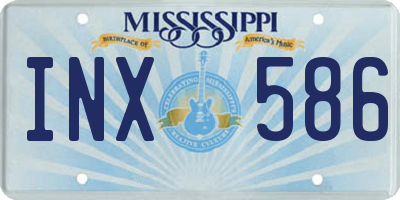 MS license plate INX586