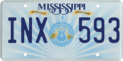 MS license plate INX593