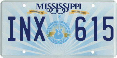 MS license plate INX615