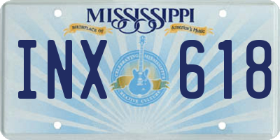 MS license plate INX618