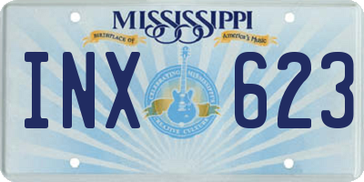 MS license plate INX623