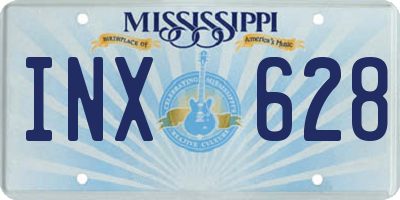 MS license plate INX628