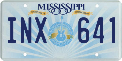MS license plate INX641