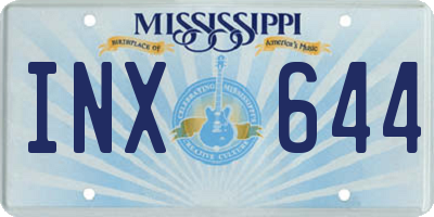 MS license plate INX644