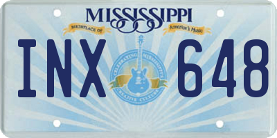 MS license plate INX648