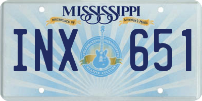 MS license plate INX651