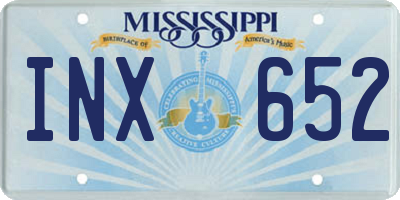 MS license plate INX652