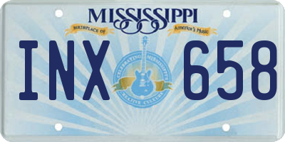 MS license plate INX658