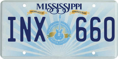 MS license plate INX660