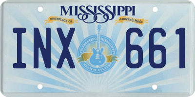 MS license plate INX661