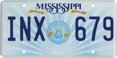MS license plate INX679