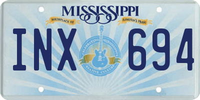 MS license plate INX694