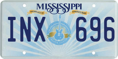 MS license plate INX696
