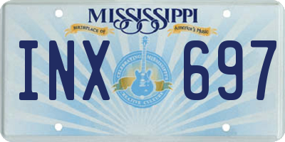 MS license plate INX697