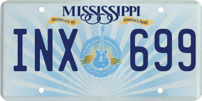 MS license plate INX699