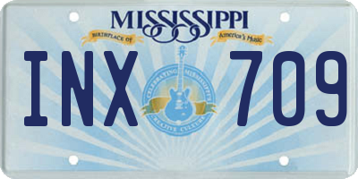 MS license plate INX709