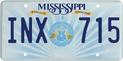 MS license plate INX715
