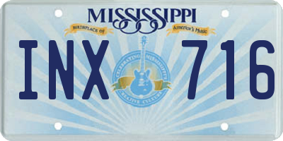 MS license plate INX716