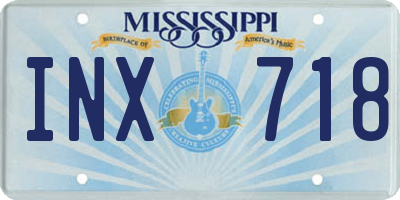 MS license plate INX718