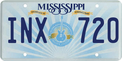 MS license plate INX720