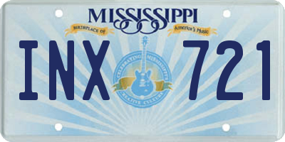 MS license plate INX721
