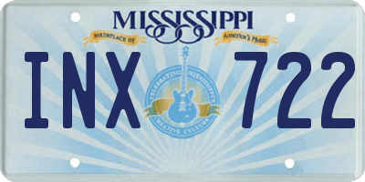 MS license plate INX722