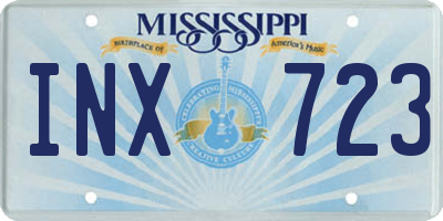 MS license plate INX723