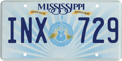 MS license plate INX729