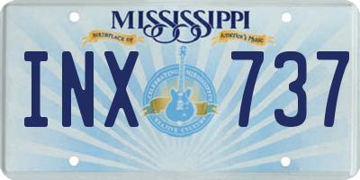 MS license plate INX737