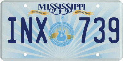 MS license plate INX739
