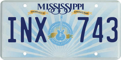 MS license plate INX743