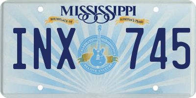 MS license plate INX745
