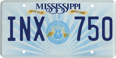 MS license plate INX750