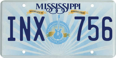 MS license plate INX756
