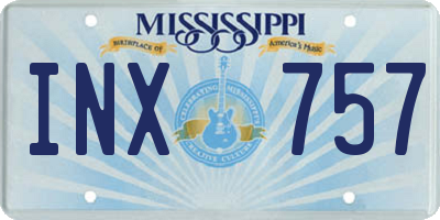 MS license plate INX757