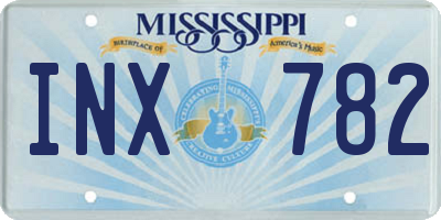 MS license plate INX782
