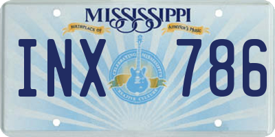 MS license plate INX786