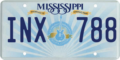 MS license plate INX788