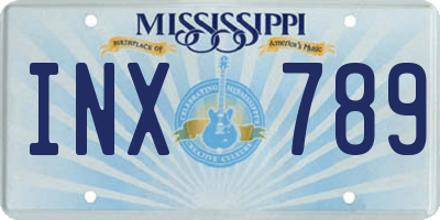 MS license plate INX789