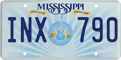 MS license plate INX790