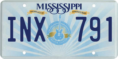 MS license plate INX791