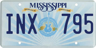 MS license plate INX795
