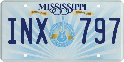 MS license plate INX797