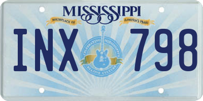 MS license plate INX798