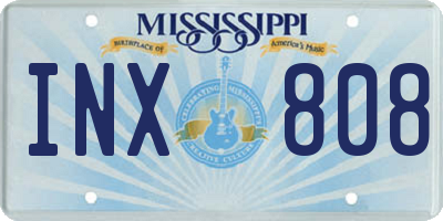 MS license plate INX808