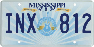 MS license plate INX812