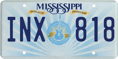MS license plate INX818