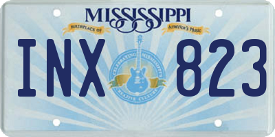 MS license plate INX823