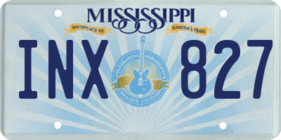 MS license plate INX827
